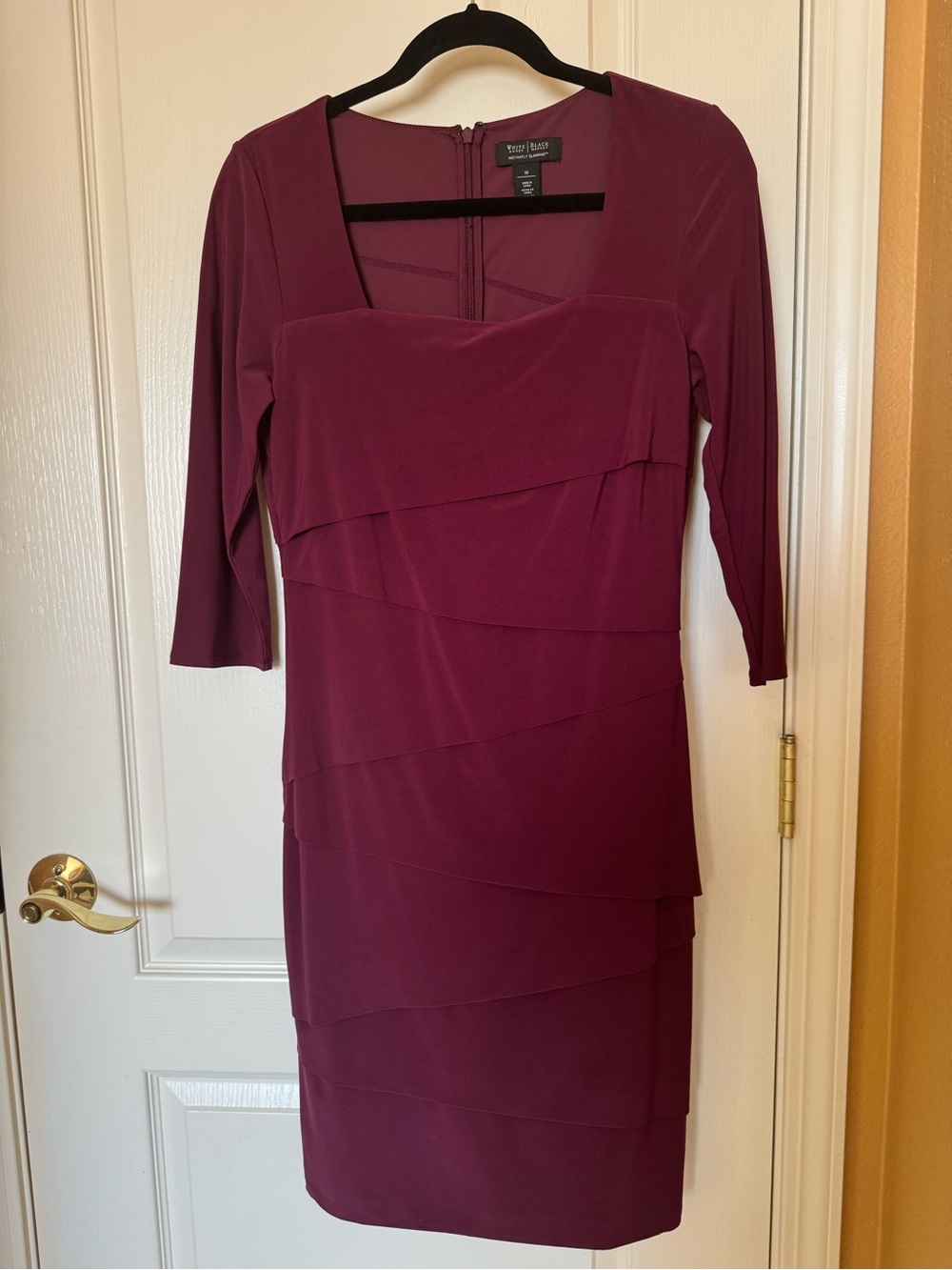 White House Black Market Wine Layered Midi Dress